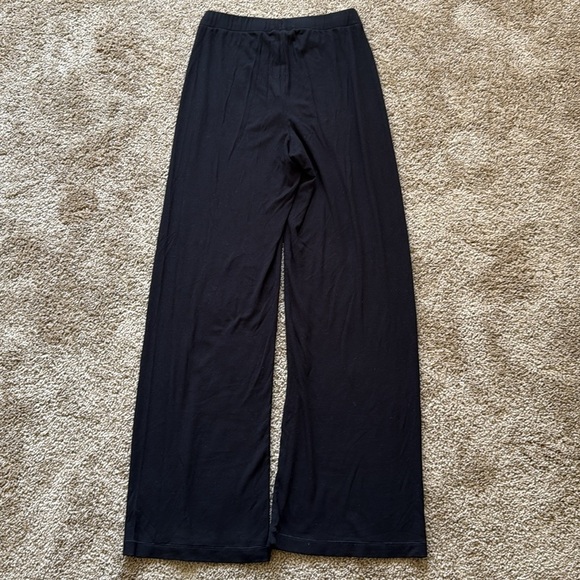 Skims Soft Lounge Loose Ribbed Wide Leg Pants Onyx Black - Picture 5 of 11